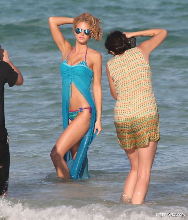 Erin Heatherton Posing For A Bikini Shoot
